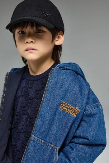 Vlnený šilt Emporio Armani tmavomodrá farba, EB000691 AF16038