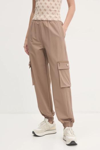 Tepláky Guess CHRIS hnedá farba, jednofarebné, V5RB10 WGUK0