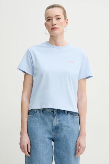 Bavlnené tričko A.P.C. t-shirt boxy petit vpc dámske, oranžová farba, COHBQ.F26390