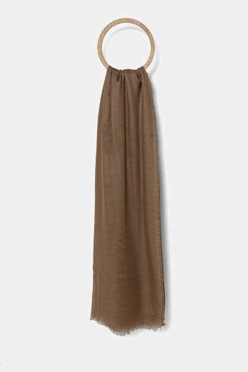 Šál s prímesou vlny Weekend Max Mara dámsky, hnedá farba, jednofarebný, 2515541014600
