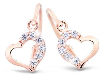 Cutie Diamonds Detské srdiečkové náušnice z ružového zlata s briliantmi DC2757-10-00-X-4