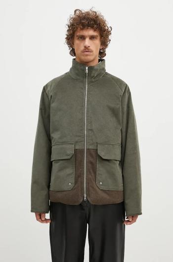 Bunda s prímesou vlny Norse Projects Hakon Solotex Corduroy zelená farba, prechodná, N50.0257.8098