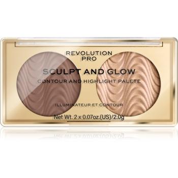 Revolution PRO Sculpt And Glow kontúrovacia paletka na tvár odtieň Savanna Nights 2x2 g