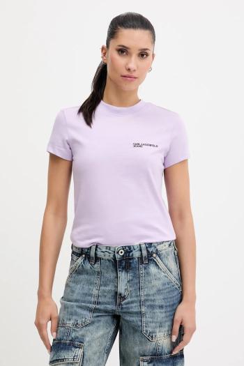 Bavlnené tričko Karl Lagerfeld Jeans dámske, biela farba, A1W17004