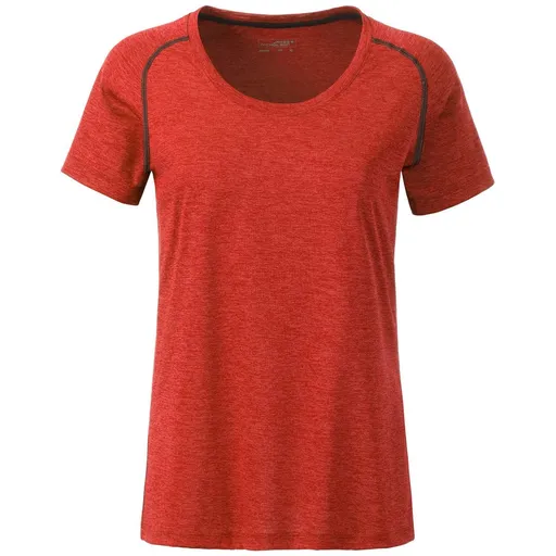 James & Nicholson (Daiber) Dámske funkčné tričko JN495 - Červený melír - titán | XL
