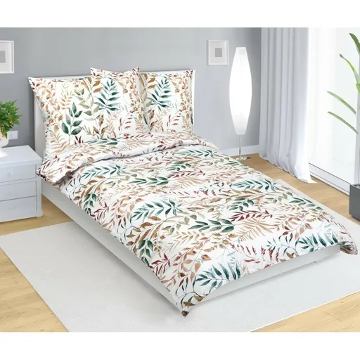 Bellatex Bavlnené posteľná bielizeň Větvičkabéžová, 140 x 200 cm, 70 x 90 cm, 140 x 200 cm, 70 x 90 cm