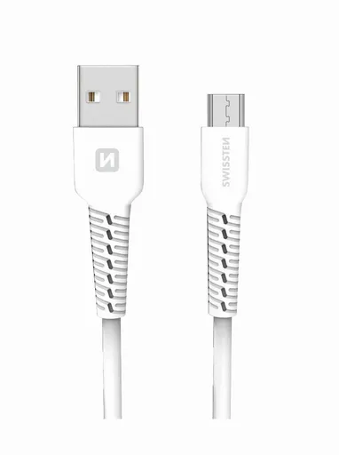 SWISSTEN DÁTOVÝ KÁBEL USB / MICRO USB 1,0 M BIELÝ