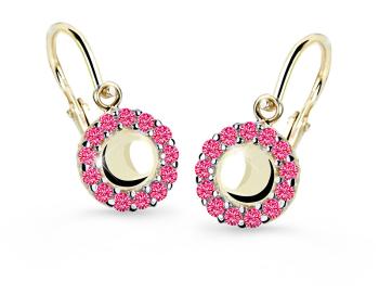 Cutie Jewellery Zlaté detské náušnice C2750-10-X-1 fuchsiová