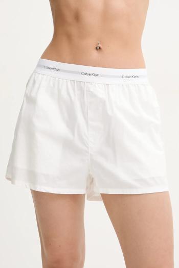 Bavlnené pyžamové šortky Calvin Klein Underwear dámske, biela farba, bavlnené, LV00QS7411