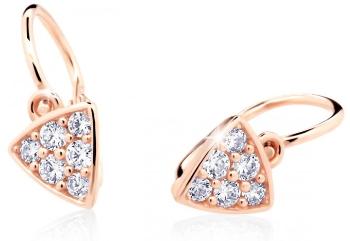 Cutie Jewellery Trblietavé detské náušnice z ružového zlata C2207-10-X-4 biela