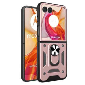 RING Kryt s držiakom pre Motorola Razr 50 Ultra ružový