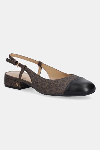Lodičky MICHAEL Michael Kors Perla hnedá farba, na podpätku, s otvorenou pätou, 40T5PLFS1B.007