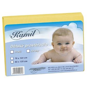 Bellatex Dětské jersey prostěradlo, žlutá, 60 x 120 cm