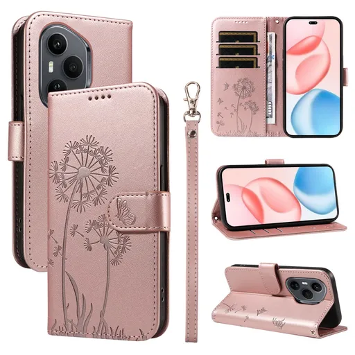 ART DANDELION Peňaženkové puzdro pre Honor 400 Pro 5G ružové