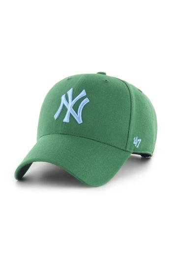 Šiltovka 47 brand MLB New York Yankees zelená farba, s nášivkou, B-MVPSP17WBP-RNA