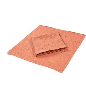 enie baby Mušelínová plienka 70 × 70 cm melange so zlatými bodkami (534)