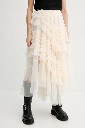 Sukňa AllSaints JEN biela farba, midi, áčkový strih, W079RB