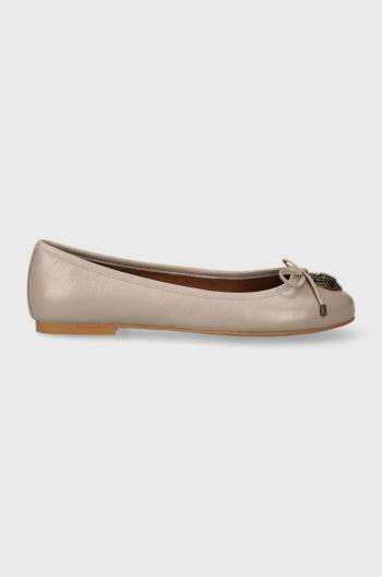 Kožené balerínky Kurt Geiger London Eagle Ballerina béžová farba, 9790643309