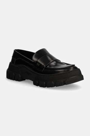 Kožené mokasíny Weekend Max Mara CONERO dámske, čierna farba, na plochom podpätku, 2425526015600