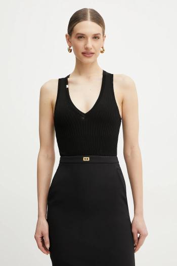 Top Elisabetta Franchi dámsky, čierna farba, TK35T51E2