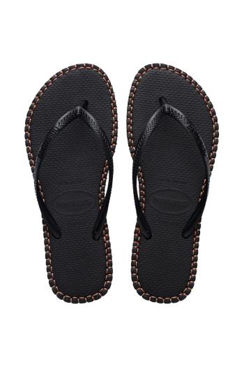 Šľapky Havaianas SLIM FLATFORM dámske, čierna farba, 4149928.0090