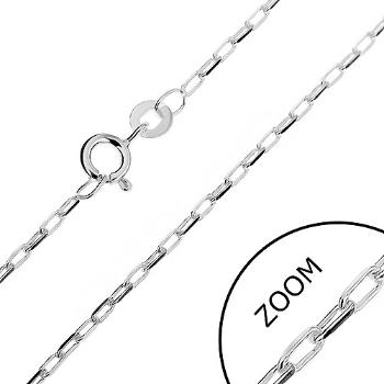 Strieborná retiazka 925 - oválne tenké očká zrezané na bokoch, 1,6 mm