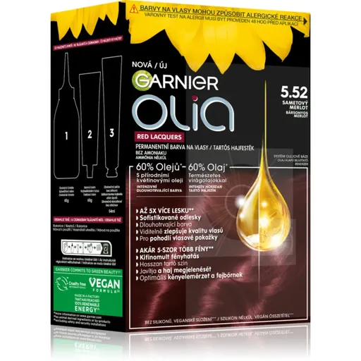 Garnier Olia Big Kit permanentná farba na vlasy odtieň 5.52 Glassy Merlot 1 ks