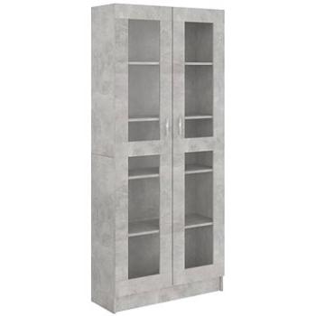 Shumee presklená skriňa betónovo sivá 82,5×30,5×185,5 cm drevotrieska, 802772