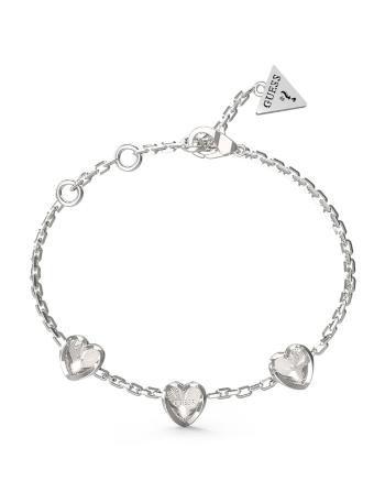 Guess Romantický oceľový náramok so srdiečkami Mon Amour JUBB04611JWRH 21 cm