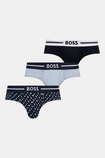 Slipy BOSS 3-pak pánske, tmavomodrá farba, 50531706