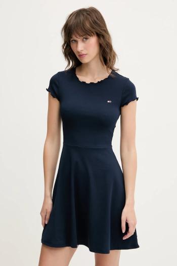 Šaty Tommy Jeans tmavomodrá farba, maxi, áčkový strih, DW0DW20614