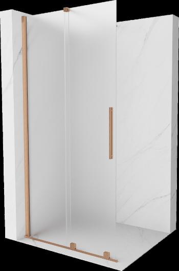 MEXEN/S - Velar Sprchová zástena posuvná Walk-in 100 x 200, dekor 8 mm, meď kartáčovaná 871-100-000-33-65
