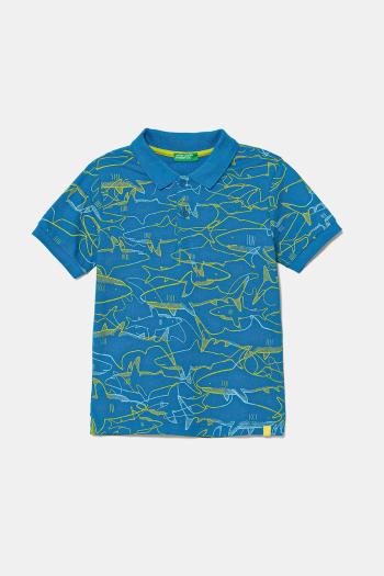 Detská bavlnená polokošeľa United Colors of Benetton vzorovaná, 36Y4G300Y