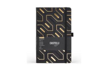 Castelli Gold Obelisk linajkový zápisník L A5 Black