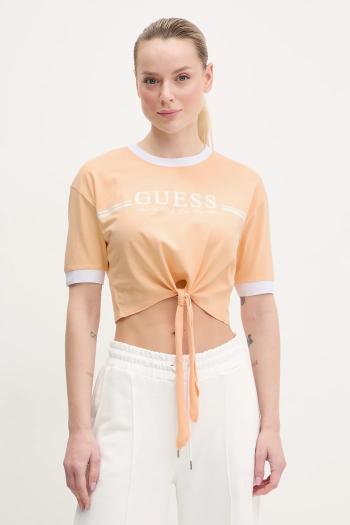 Bavlnené tričko Guess dámske, oranžová farba, V5GI05 I3Z14