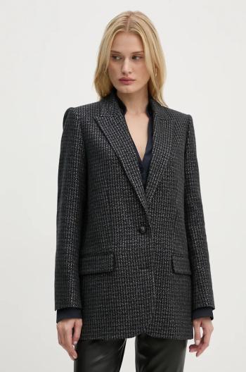 Vlnené sako ZADIG&VOLTAIRE šedá farba, jednoradové, vzorované, WWBL00877