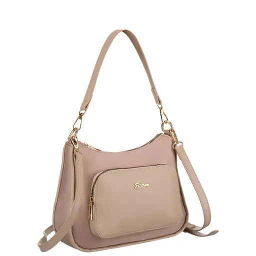 Dámska ružová mestská listová kabelka z nylonu a eko kože – ľahká, štýlová a praktická