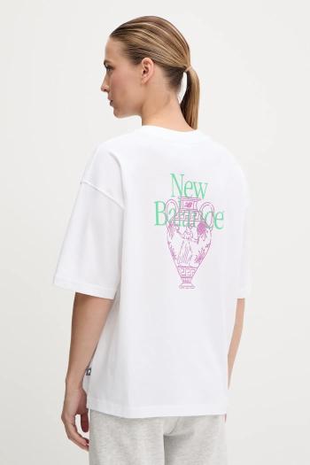 Bavlnené tričko New Balance dámske, biela farba, WT51940WT