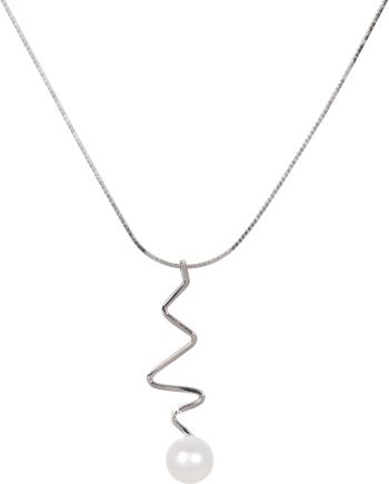 JwL Luxury Pearls Strieborný náhrdelník s pravou perlou JL0449 (retiazka, prívesok)