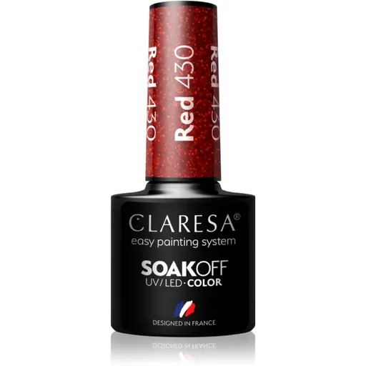 Claresa SoakOff UV/LED Color Rainbow Explosion gélový lak na nechty odtieň Red 430 5 g