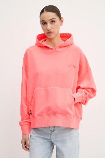 Bavlnená mikina Superdry oranžová farba, s kapucňou, jednofarebná, W2012281A-9SD