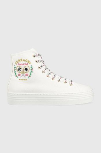 Tenisky Chiara Ferragni CF3123_009 dámske, biela farba, CF TENNIS HIGH