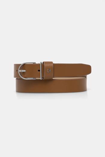 Kožený opasok Calvin Klein dámsky, hnedá farba, K60K613147