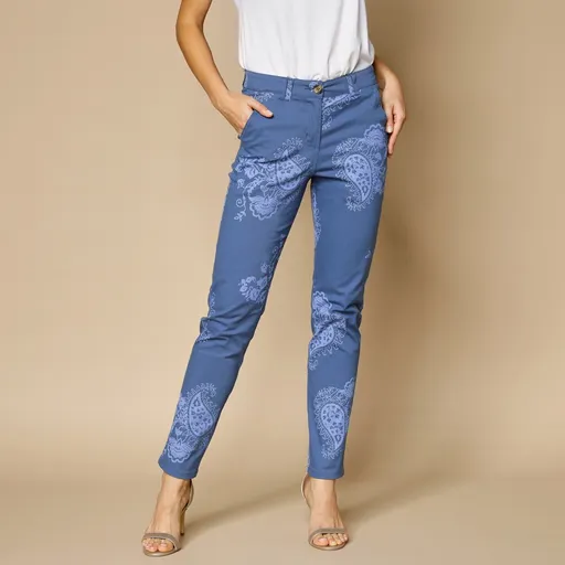 Chino nohavice s paisley potlačou