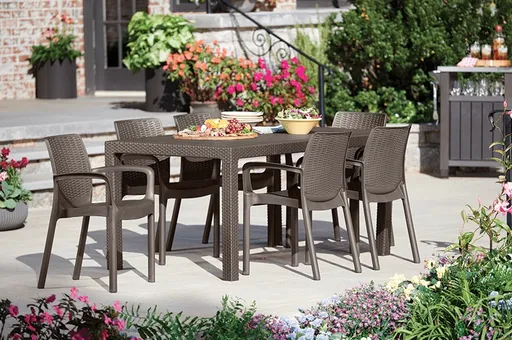 Elvisia Záhradný set LAYLA 6 + 1 | hnedá