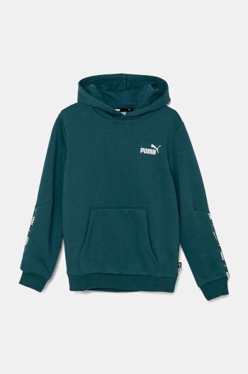 Detská mikina Puma ESS Tape Hoodie zelená farba, s kapucňou, jednofarebná, 848818