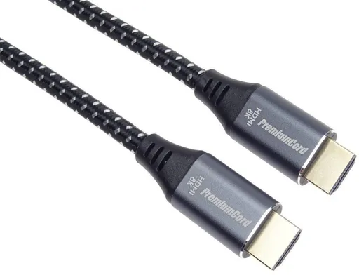 PREMIUMCORD Kábel HDMI 2.1 High Speed + Ethernet kábel 8K@60Hz, pozlátené konektory, 0, 5m