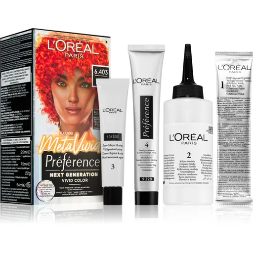 L’Oréal Paris Préférence Meta Vivids semipermanentná farba na vlasy odtieň 6.403 Meta Coral 1 ks