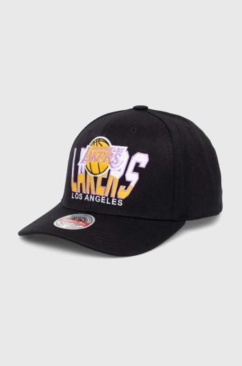 Šiltovka s prímesou vlny Mitchell&Ness NBA LOS ANGELES LAKERS čierna farba, s nášivkou