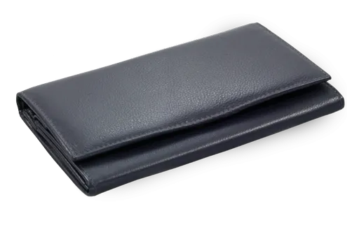 Modrá dámska kožená listová peňaženka s poklopom 511-4027-97